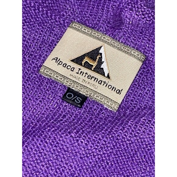Alpaca International Purple Open Front  Cardigan One Size Peru Sweater Baby Alpa - Picture 11 of 14